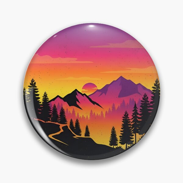 Item preview, Mountain Sunset Circle Nature Landscape designed and sold by Artskit.