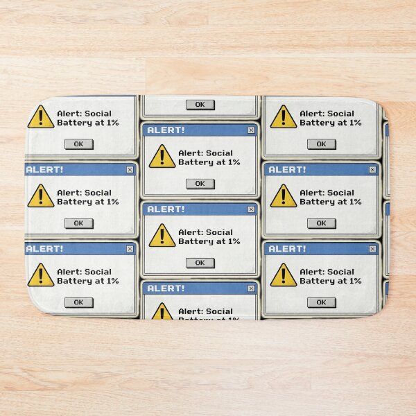 Item preview, Alert: Social Battery at 1% - Funny Introvert Retro Computer Error Pop-Up designed and sold by jfcreations.