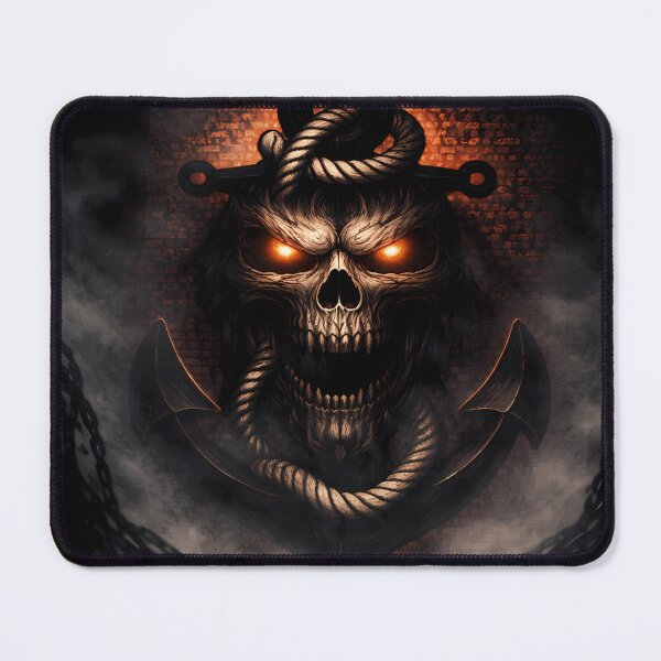 Item preview, Dark Skull Anchor , Fiery Eyes Gothic Pirate Illustration designed and sold by aminz4.