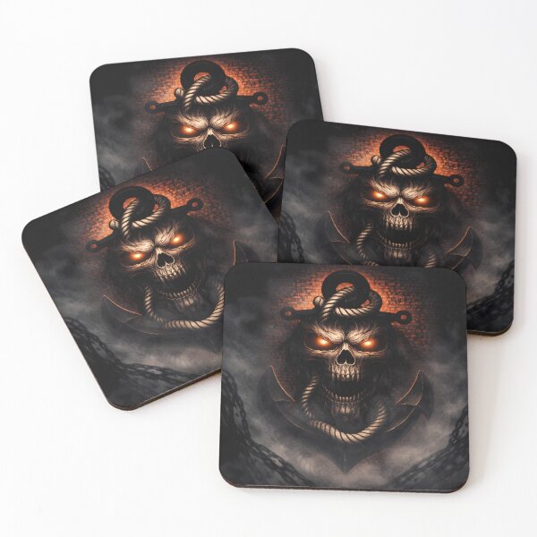 Item preview, Dark Skull Anchor , Fiery Eyes Gothic Pirate Illustration designed and sold by aminz4.