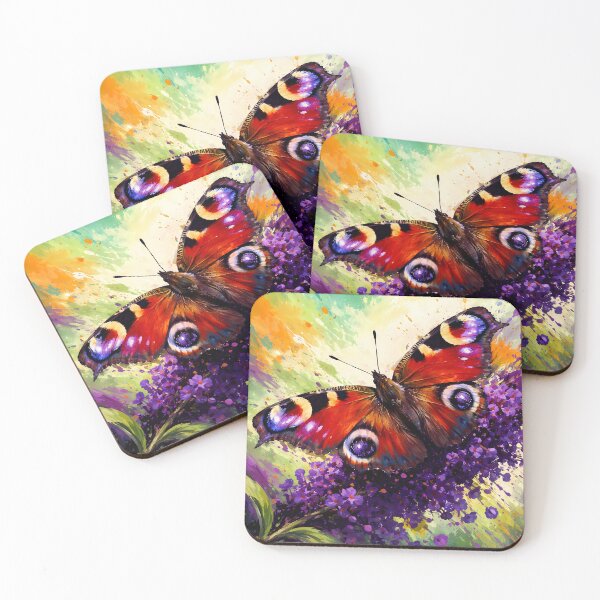 Item preview, Vibrant Peacock Butterfly on Flowers designed and sold by cuprum.