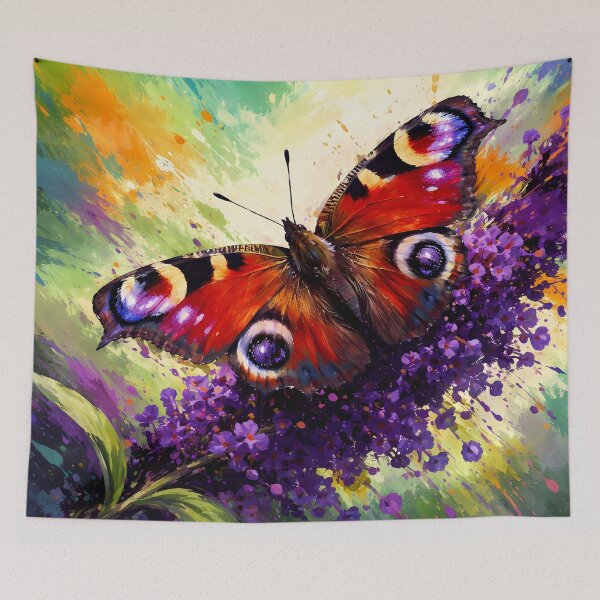 Item preview, Vibrant Peacock Butterfly on Flowers designed and sold by cuprum.