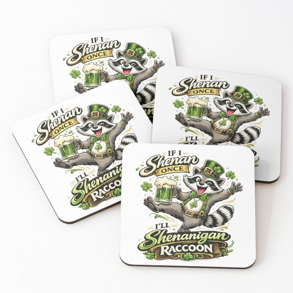 Item preview, If I Shenan Once I’ll Shenanigan Raccoon – Funny St Patrick’s Day Drinking Shirt designed and sold by Tomasz  Siennicki.