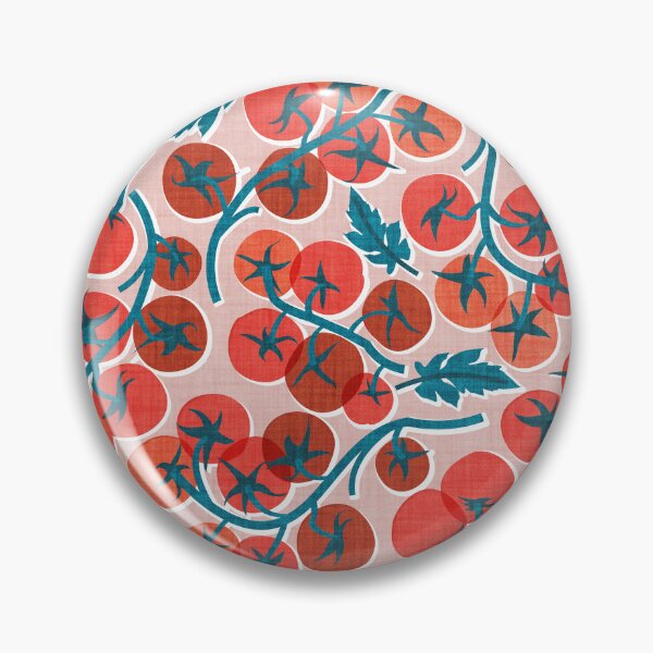 Item preview, Tomato vine picnic - pink background all red and orange tomatoes designed and sold by SelmaCardoso.