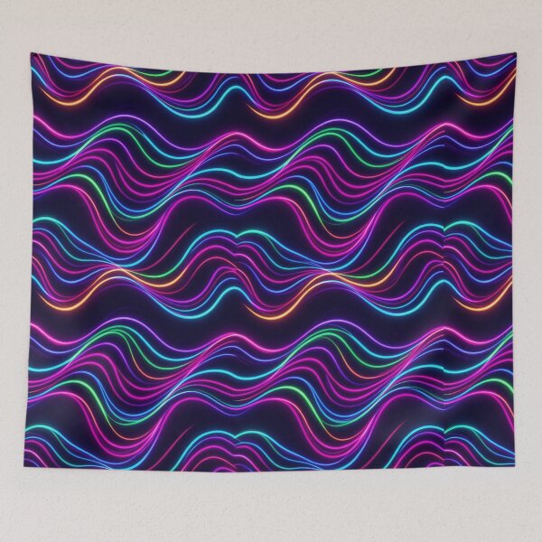 Item preview, Neon Flow Waves – Vibrant Abstract Light Pattern designed and sold by myforestfog.