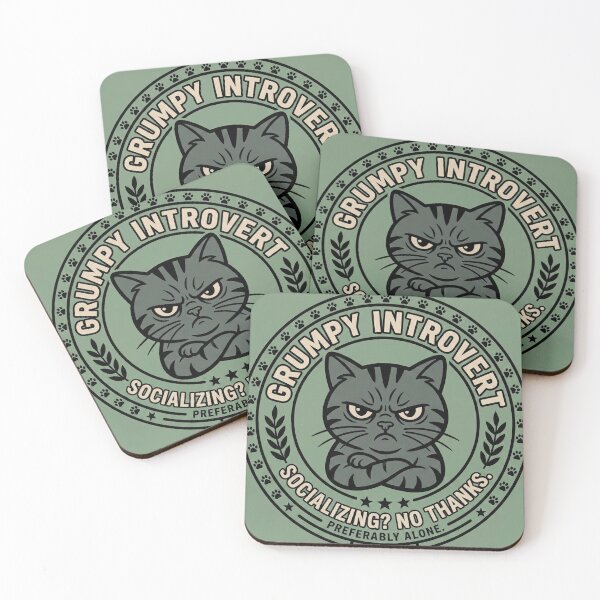 Item preview, Grumpy Introvert Cat Badge – Socializing No Thanks Funny Meme designed and sold by R & K Fashions.