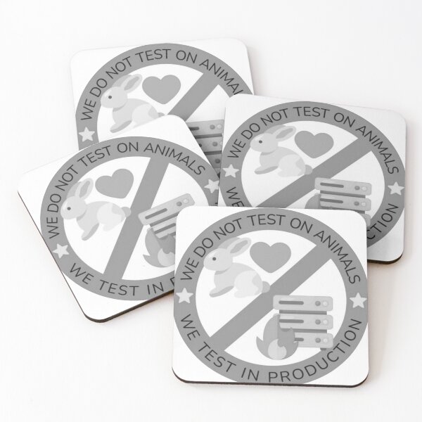 Item preview, Funny Developer We Test In Production Animal Meme designed and sold by JossDesign15.