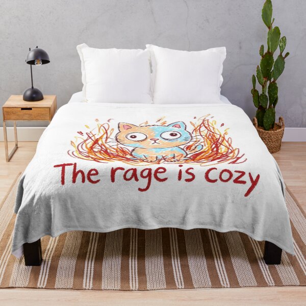 Item preview, The Rage is Cozy - Cute Cat Rage Crayon Chaos Drawing designed and sold by DavmaxDesign.