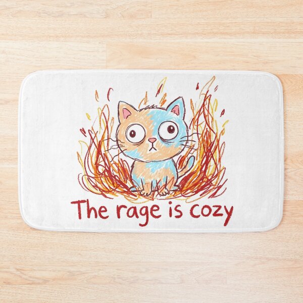 Item preview, The Rage is Cozy - Cute Cat Rage Crayon Chaos Drawing designed and sold by DavmaxDesign.