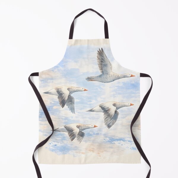 Item preview, Graceful Geese in Flight – Soft Watercolor Sky Illustration designed and sold by blankTeeShirt.