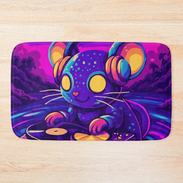 Item preview, Neon Mouse DJ – Cosmic Turntable Cartoon designed and sold by LuxuryApparels.