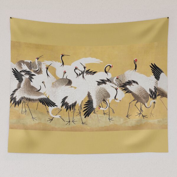 Item preview, Japanese Flock of Cranes by Ishida Yutei designed and sold by pick-me-art.