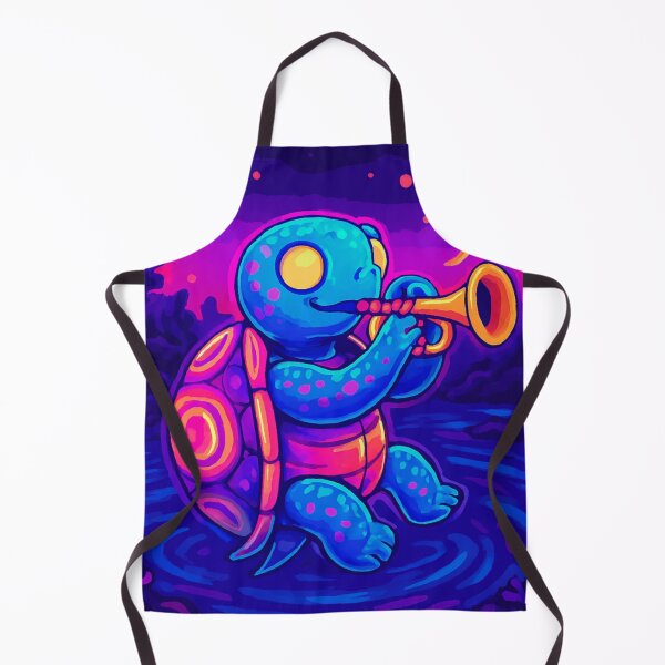 Item preview, Neon Trumpet Turtle – Psychedelic Ocean Musician designed and sold by LuxuryApparels.