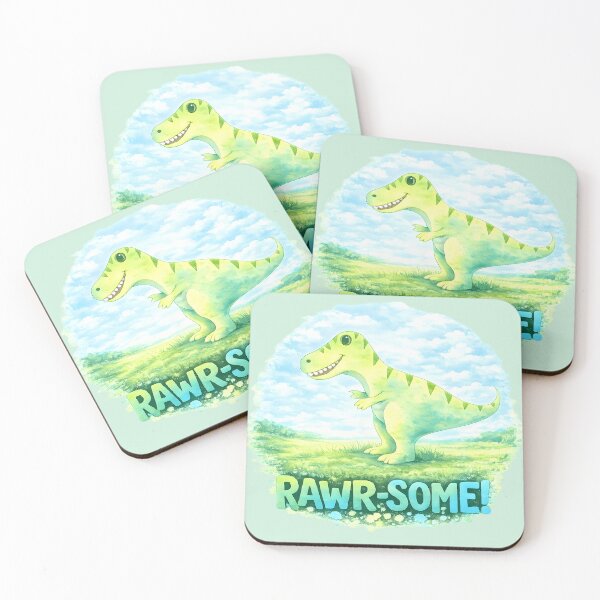 Item preview, Rawr-some Cute Dinosaur Watercolor Illustration designed and sold by blankTeeShirt.