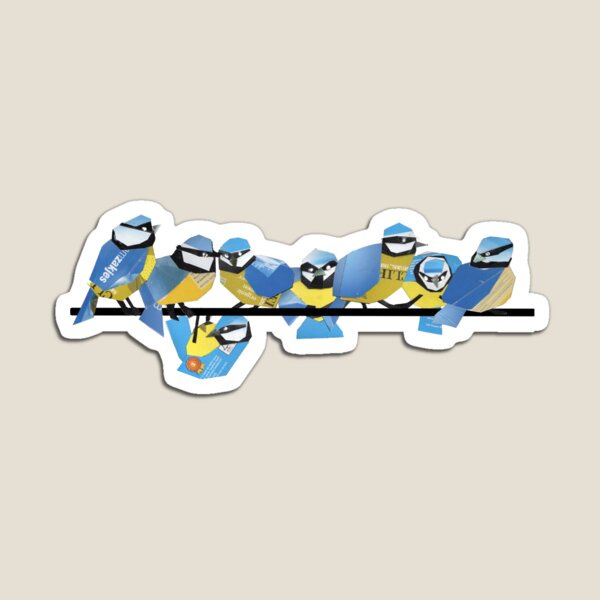 Blue tits on a wire Magnet