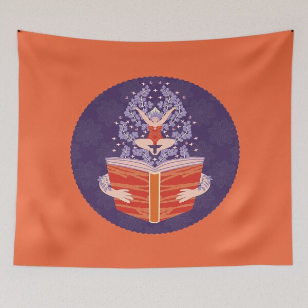 Item preview, The reading fairy, purple background designed and sold by WONDERPRINTVALLEY.