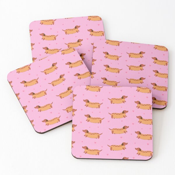 Item preview, pattern with dachshunds hot dogs designed and sold by burbura.