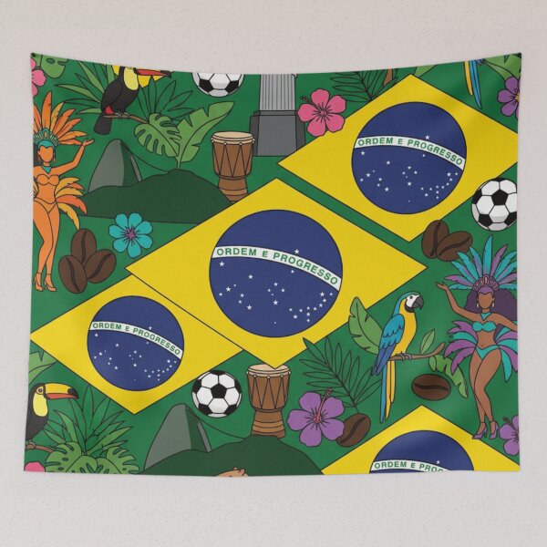 Item preview, Vibrant Brazil Heritage National Pride Collage Art designed and sold by DGtaLrtcom.