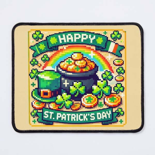Item preview, Happy St Patricks Day Pixel Pot of Gold Design. designed and sold by The-T-In-Retro.