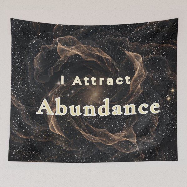 Item preview, I Attract Abundance: Celestial Gold Manifestation designed and sold by CloudyCatArt.
