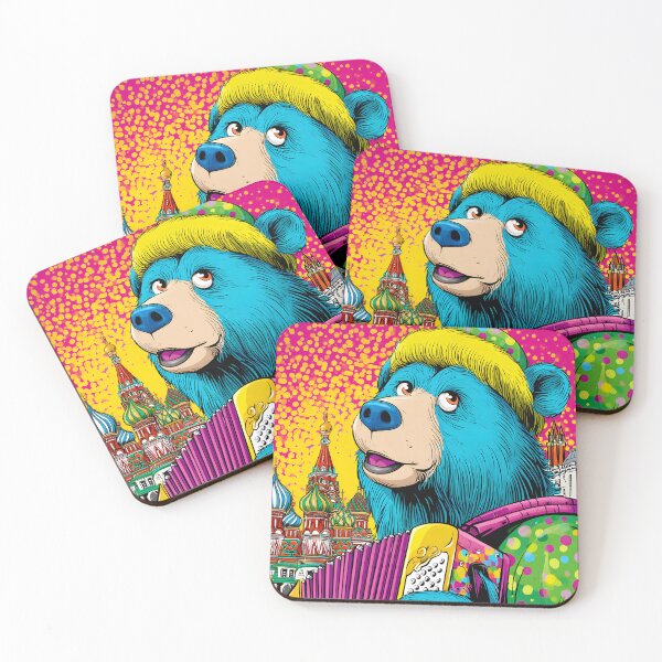 Item preview, Colorful Bear Playing Accordion in Iconic Moscow Scene designed and sold by Artessie.