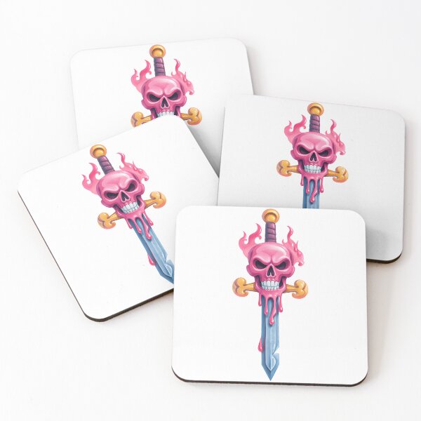 Item preview, Pink Skull Dripping Fantasy Sword - Neon Goth Horror Weapon Art Print designed and sold by DesignArtist.ia.