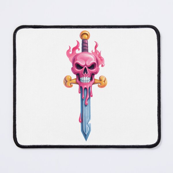 Item preview, Pink Skull Dripping Fantasy Sword - Neon Goth Horror Weapon Art Print designed and sold by DesignArtist.ia.