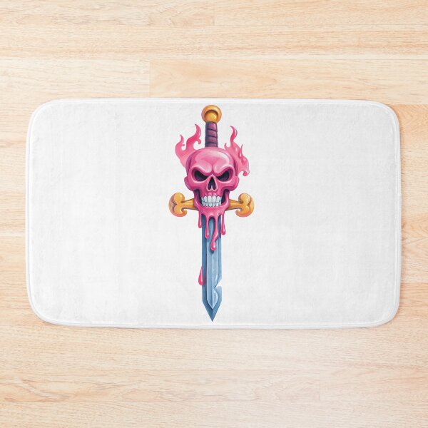 Item preview, Pink Skull Dripping Fantasy Sword - Neon Goth Horror Weapon Art Print designed and sold by DesignArtist.ia.