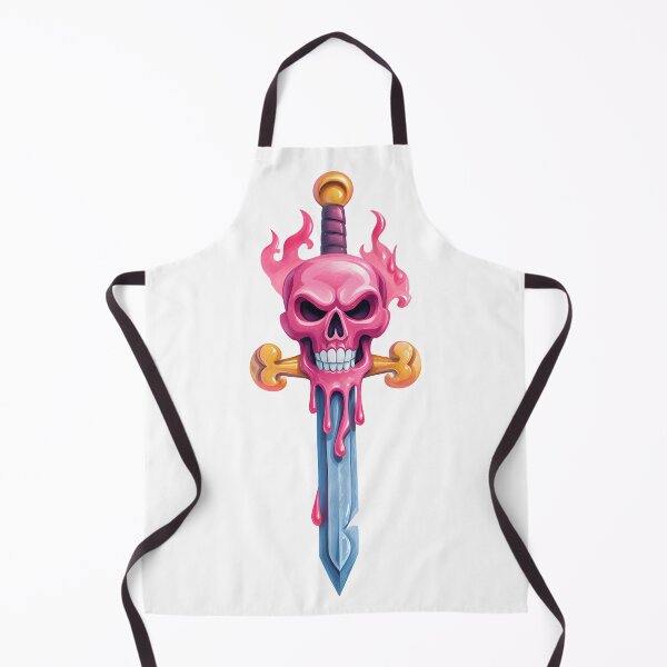 Item preview, Pink Skull Dripping Fantasy Sword - Neon Goth Horror Weapon Art Print designed and sold by DesignArtist.ia.