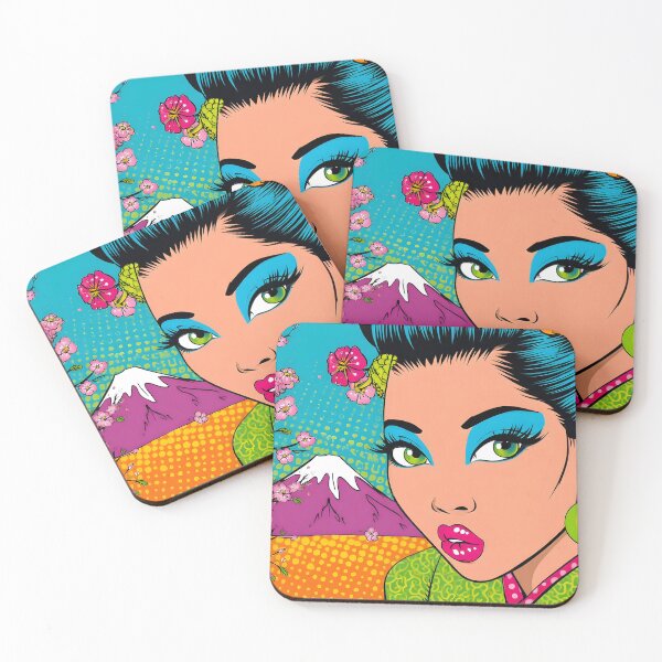 Item preview, Vibrant Pop Art Portrait of a Japanese Woman designed and sold by Artessie.