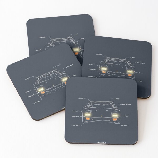 Item preview, Ferrari F40 Technical Blueprint Art-Vintage Supercar Schematic PosterDesigned by Bobbi Hauler designed and sold by BobbiHauler.