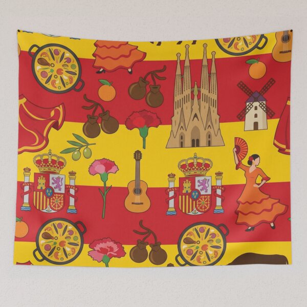 Item preview, Vibrant Spain Heritage National Pride Collage Art designed and sold by DGtaLrtcom.