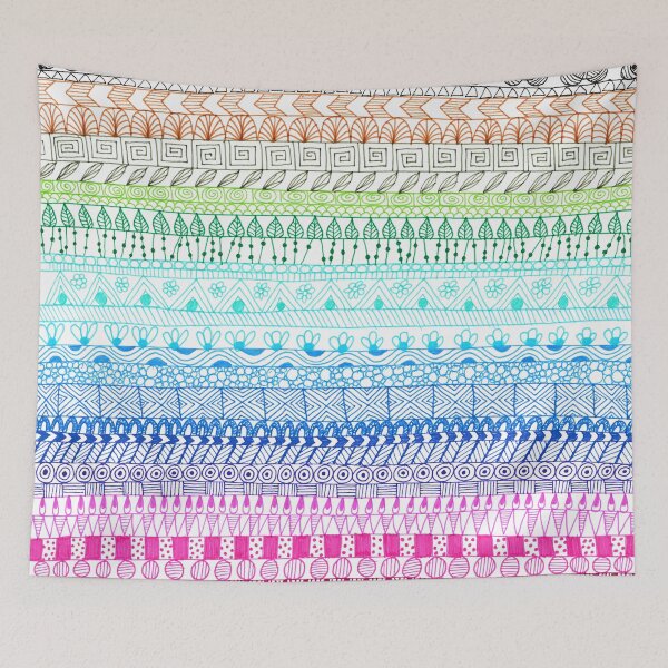 Item preview, Rainbow Doodle Stripes designed and sold by jnpdesign999.