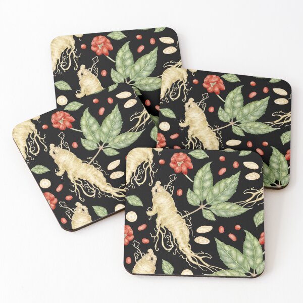Item preview, Watercolor Ginseng Botanical Seamless Pattern. Witchy Botanical Design designed and sold by paintingbetween.