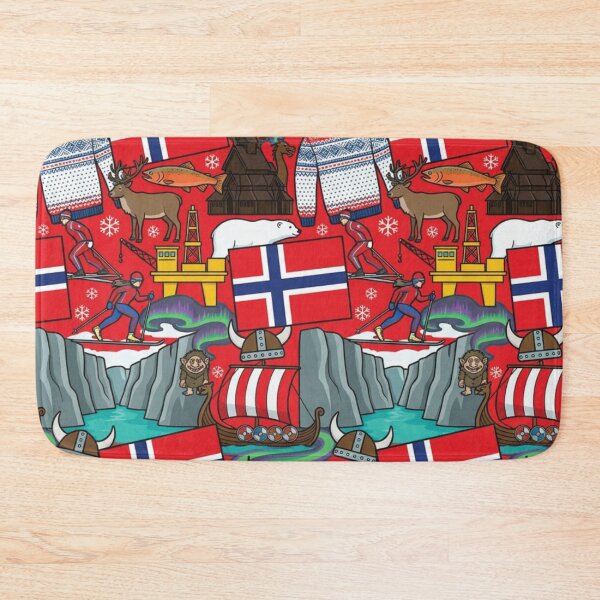 Item preview, Vibrant Norway Heritage National Pride Collage Art designed and sold by DGtaLrtcom.