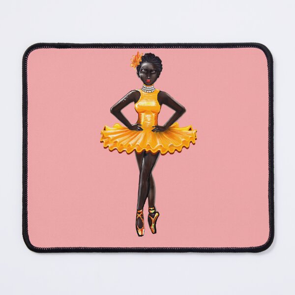 Item preview, Ballerina Noor  dance pose - black African American girl with Afro hair dancing ballet designed and sold by Artonmytee.
