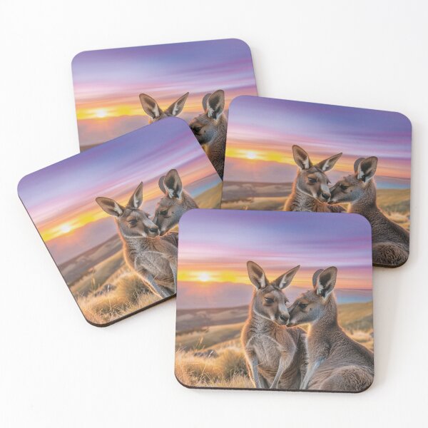 Item preview, Kangaroos at sunset, Australian Outback portrait designed and sold by Mauswohn.