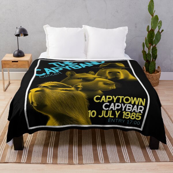Item preview, Black And Yellow Capybara Rock Band Capybara Concert Poster designed and sold by scarlos4kdesign.
