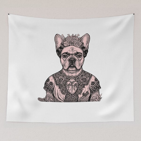 Item preview, Pawfect Masterpieces - Boho Flower Crown French Bulldog - Artistic Portrait Parody designed and sold by PhokaPhokich.