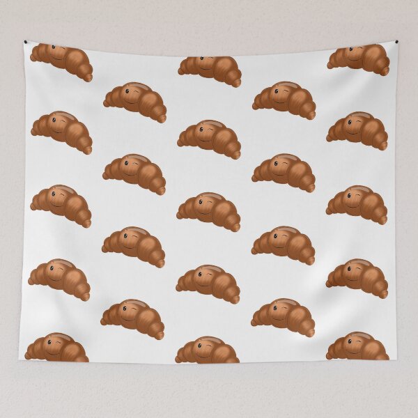 Item preview, Bread croissant cartoon with smile  designed and sold by LSKY Art.
