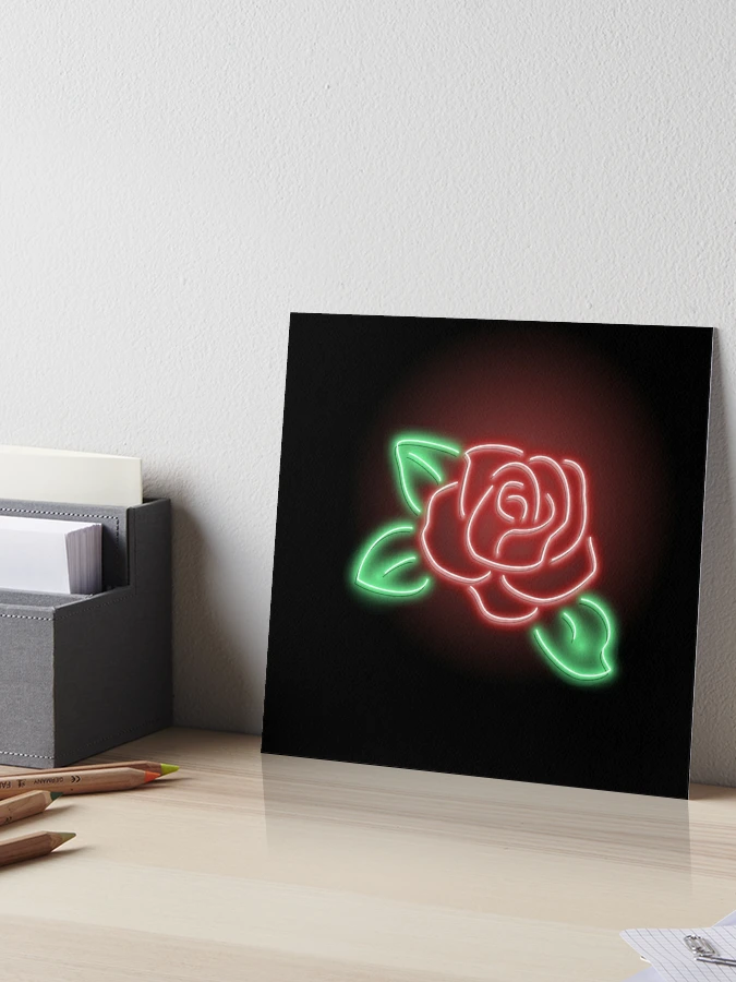 Neon Rose  Neon art painting, Diy canvas art painting, Neon painting