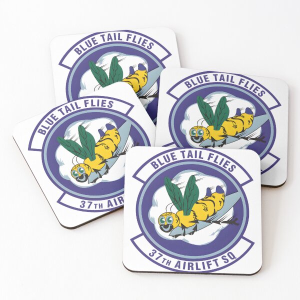 Item preview, Official Emblem of the 37th Airlift Squadron Blue Tail Flies designed and sold by CharlieDesings.