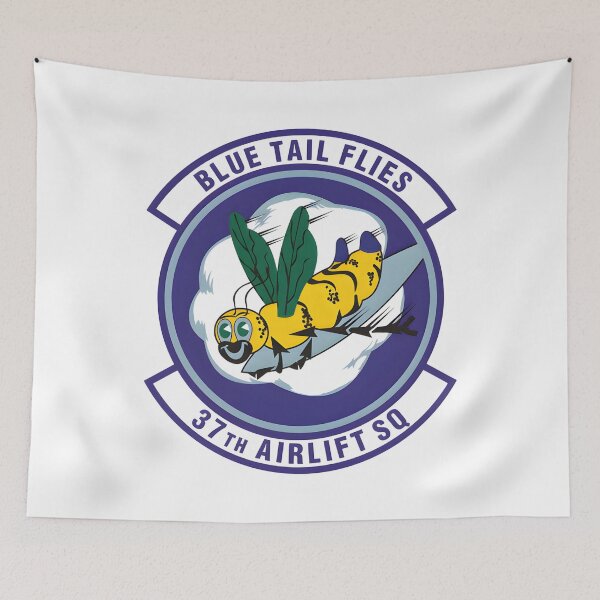 Item preview, Official Emblem of the 37th Airlift Squadron Blue Tail Flies designed and sold by CharlieDesings.