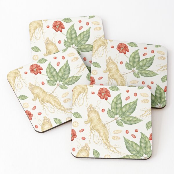 Item preview, Watercolor Ginseng Botanical Seamless Pattern. Witchy Botanical Design (off white) designed and sold by paintingbetween.