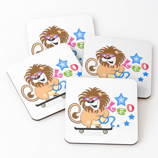 Item preview, Zodiac Wheel Astrological Sign - Skateboarding Lion - Leo Zodiac  designed and sold by Shirley cute art .