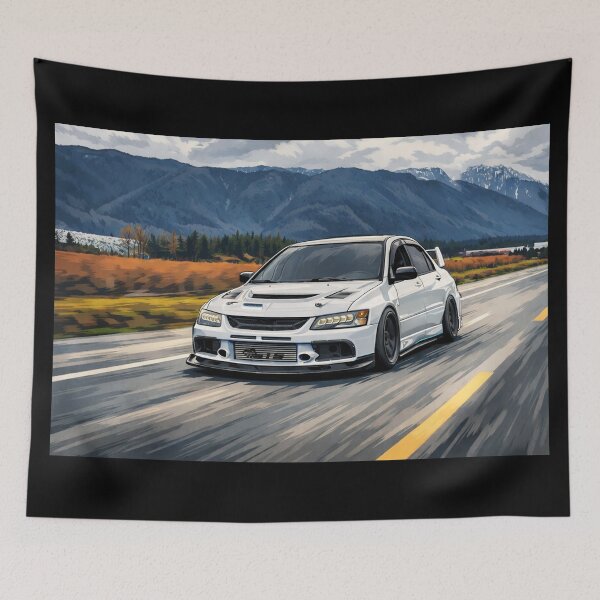 Item preview, Scotia White Mitsubishi Evo 9 Lake Run designed and sold by TheMitsuGuy.