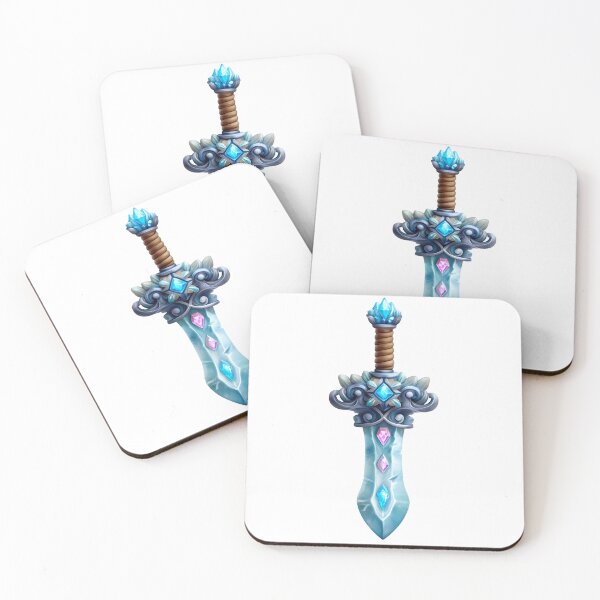 Item preview, Crystal Ice Fantasy Sword - Glowing Blue Gem Blade Art Print designed and sold by DesignArtist.ia.