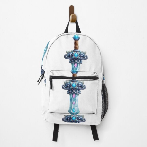 Item preview, Crystal Ice Fantasy Sword - Glowing Blue Gem Blade Art Print designed and sold by DesignArtist.ia.