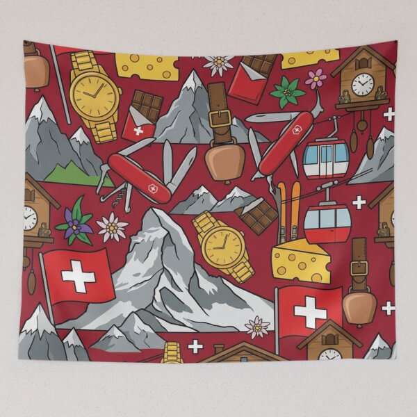 Item preview, Vibrant Switzerland Heritage National Pride Collage Art designed and sold by DGtaLrtcom.