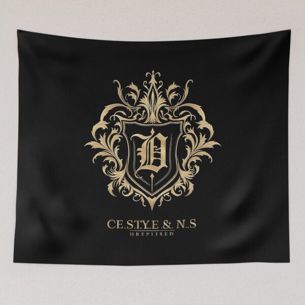 Item preview, Royal Gothic Monogram Letter D - Golden Baroque Heraldic Shield designed and sold by Cindralith.
